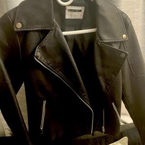 Black faux leather jacket